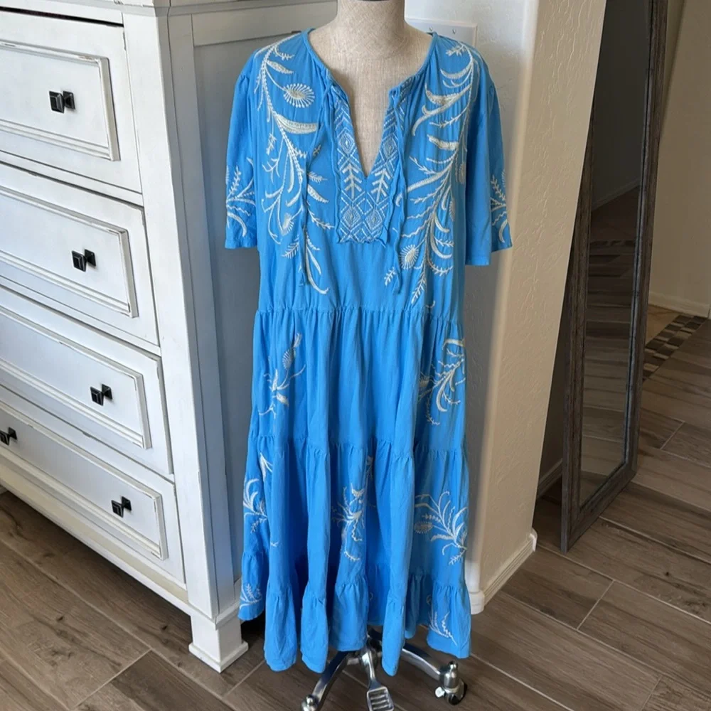 Johnny Was 1X J35122 Fern Tiered Knit Dress - Picture 3 of 8